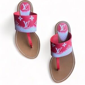 Louis Vuitton Monogram Escale Palma Flat Sz 36.5 Red Ombré